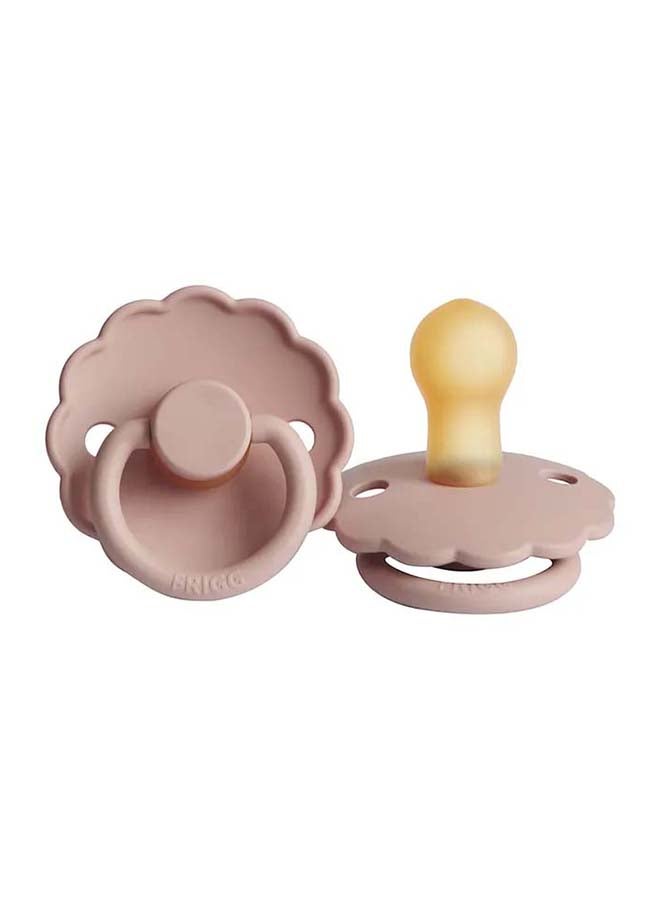 FRIGG Daisy Latex Baby Pacifier 6-18M 2-Pack Blush/Cotton Candy - Size 2 - Image 3