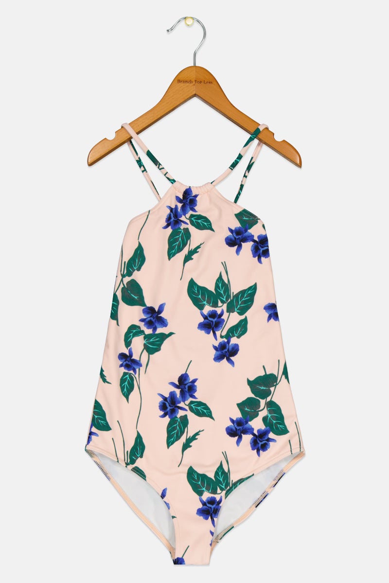 Billabong ملابس سباحة قطعة واحدة للفتيات بالألوان المتعددة بتصميم زهور - Image 2