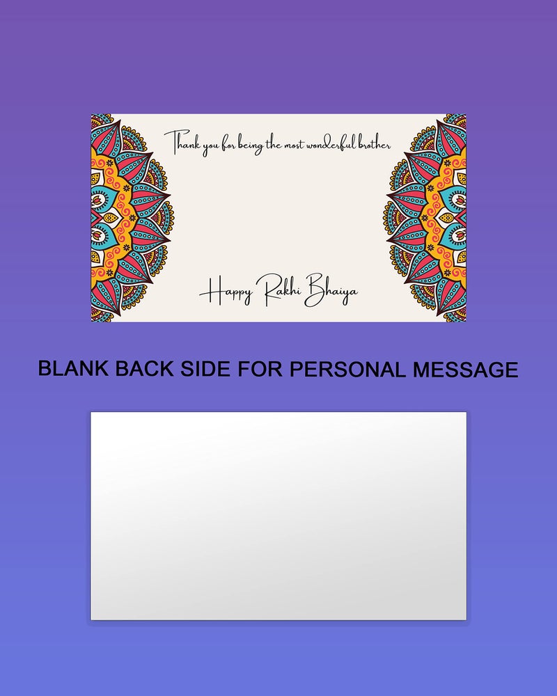 D2C Rakhi Display Card "Thank You Most Wonderful Brother" | 4.5x2.5" Packaging Insert for Raksha Bandhan | 300 GSM Premium Rakhi Holding Card for Small Businesses (16) - Image 3