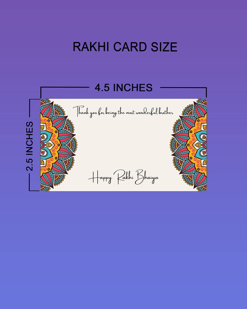D2C Rakhi Display Card "Thank You Most Wonderful Brother" | 4.5x2.5" Packaging Insert for Raksha Bandhan | 300 GSM Premium Rakhi Holding Card for Small Businesses (16) - Image 2