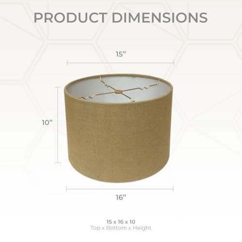 Royal Designs Inc Royal Designs, Inc. HB-610-16BL Shallow Drum Hardback Lamp Shade, 15 x 16 x 10, Burlap - Image 3