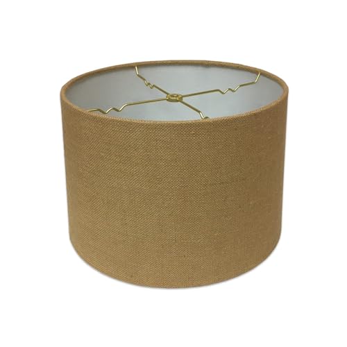 Royal Designs Inc Royal Designs, Inc. HB-610-16BL Shallow Drum Hardback Lamp Shade, 15 x 16 x 10, Burlap - Image 1