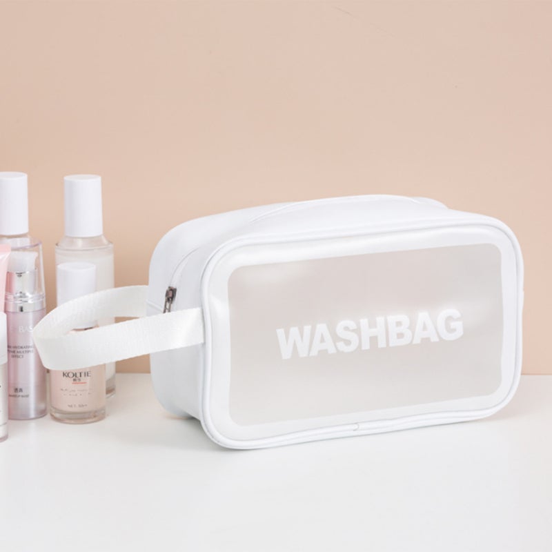 Clear Cosmetic Bags PVC Waterproof Make Up Pouch Travel Portable Large Capacity Storage Bag Toiletry Bag Organizers with Handle - Image 3