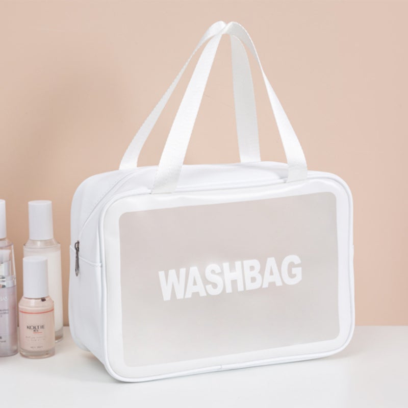 Clear Cosmetic Bags PVC Waterproof Make Up Pouch Travel Portable Large Capacity Storage Bag Toiletry Bag Organizers with Handle - Image 2