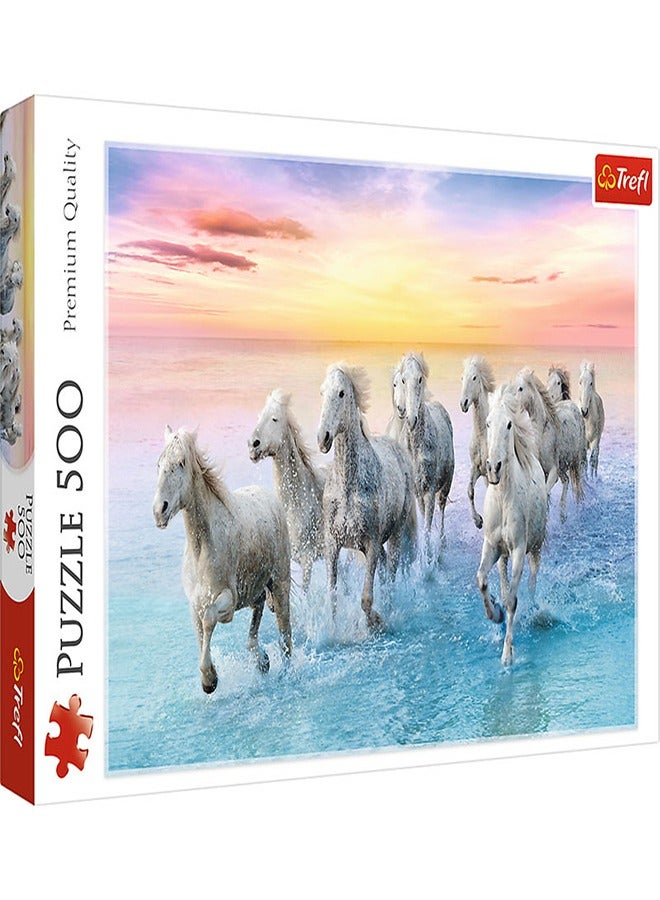 Trefl - White Horses at a Gallop Puzzle 500 Pieces - 37289 - Image 1