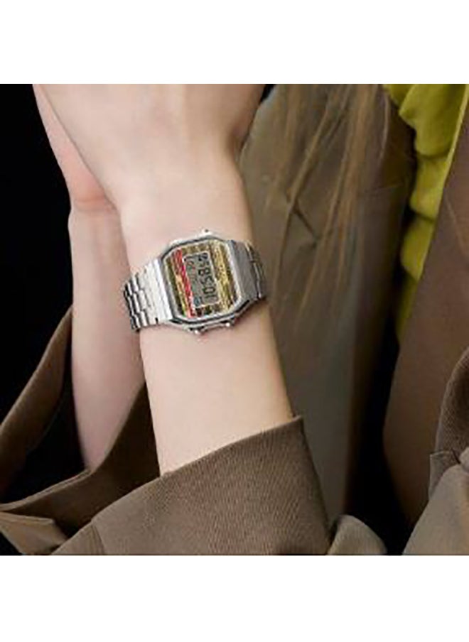 CASIO Digital Square Shape Stainless Steel Wrist Watch A168WEHA-9ADF - 36.3 Mm  - Image 2