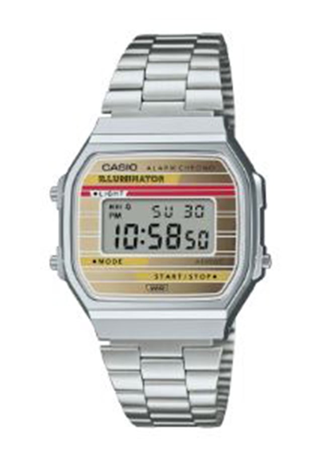 CASIO Digital Square Shape Stainless Steel Wrist Watch A168WEHA-9ADF - 36.3 Mm  - Image 1