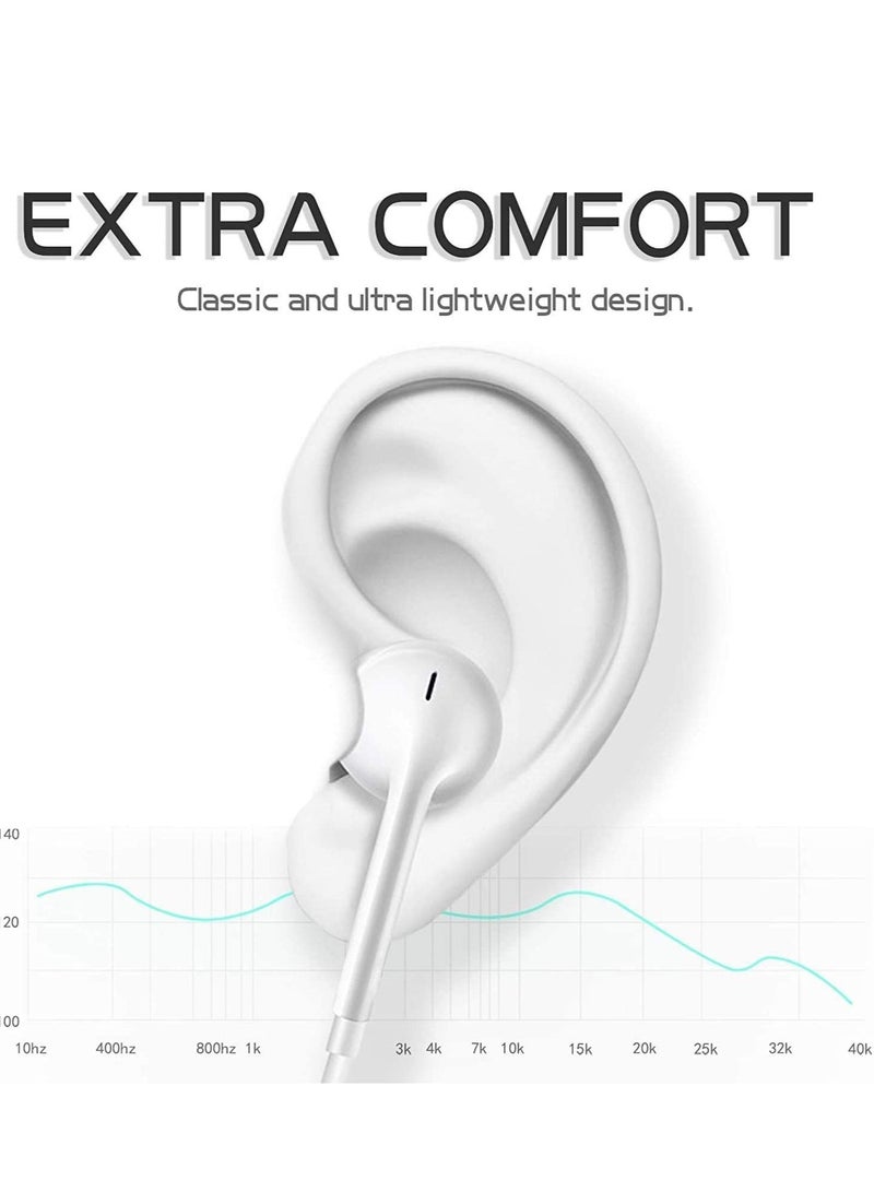 Type C Earphone Connector(Built-in Microphone & Volume Control) in-Ear Stereo Headphone/Headset Compatible with Samsung,OnePlus,Moto,Honor,iPad Air,MacBook Air & Pro - Image 5
