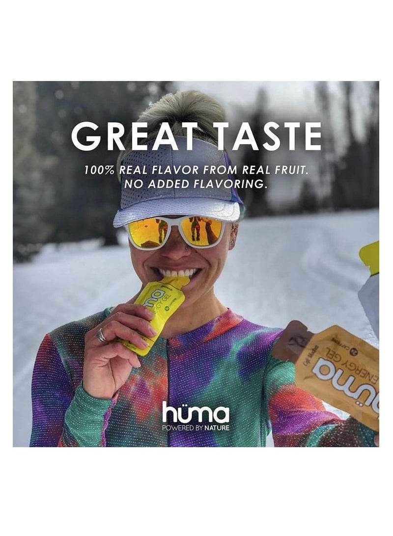 Huma Chia Energy Gel Lemonade 9 count X 39g 22gr Carbs 105mg Sodium 1x Caffeine 25mg Caffeine 100% All Natural Vegan Gluten Free No Stomach Problems Great Taste Easy Digestion - Pack of 9 - Image 3