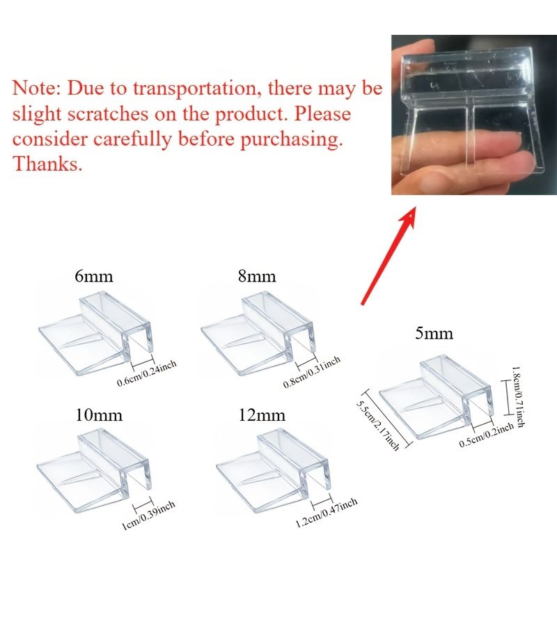 Aquarium Glass Cover Support Clips 8mm 10pcs for Fish Tank - Image 2