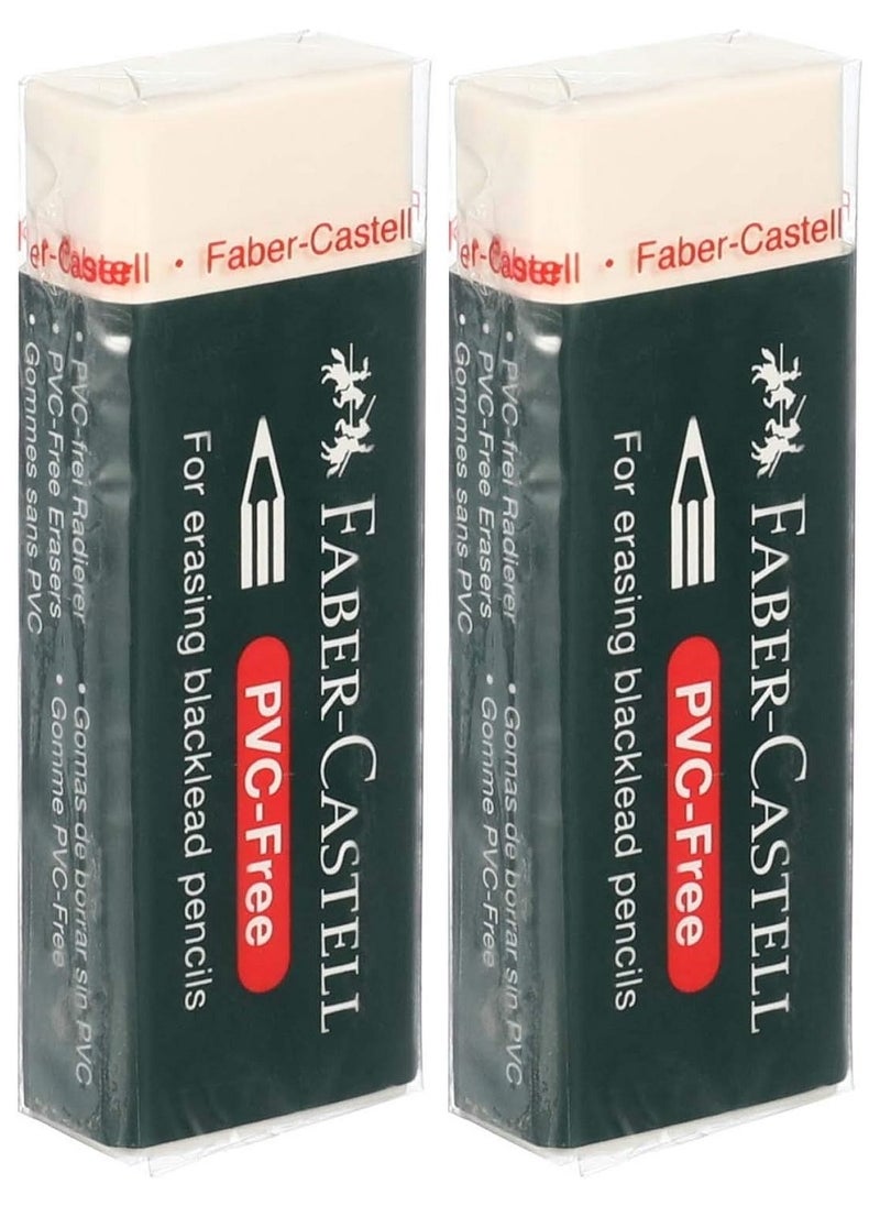 FABER-CASTELL - 2pcs large white eraser No. 188520 - Image 1