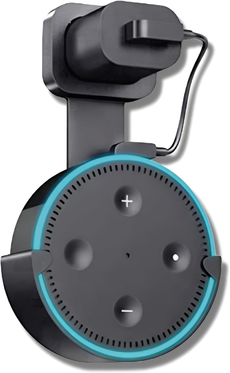 SINTRON Wall Mount Holder for UK Google Mini & Dot 2 - Smart Home Outlet Wall Mount Stand for Dot 2nd Generation Speaker Holder with Charging Cord Cable, Space Saving Accessories Without Messy Wires - Image 1