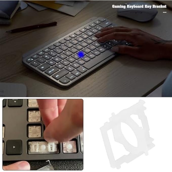 PACK OF 2 KEYBOARD HINGES MECHANICAL KEYBOARD KEY SUPPORT BRACKETS KEYCAP HINGE CLIPS COMPATIBLE WITH LOGITECH MX KEYS KEYBOARD - Image 2