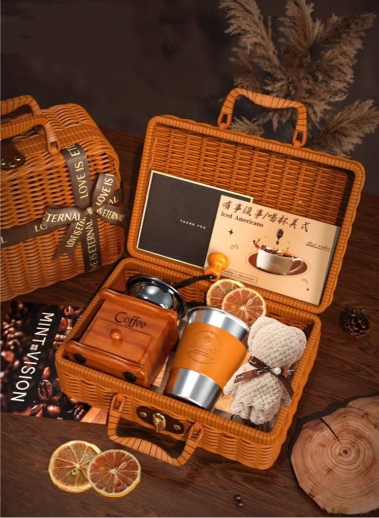 VarietyVoyageD Coffee Maker Gift Basket Set With Portable Hand-held Gift Box, Hand Brewing Coffee Accessories Kit Gift for Coffee Lovers, Birthday gift Wedding, Party Souvenir - Image 1