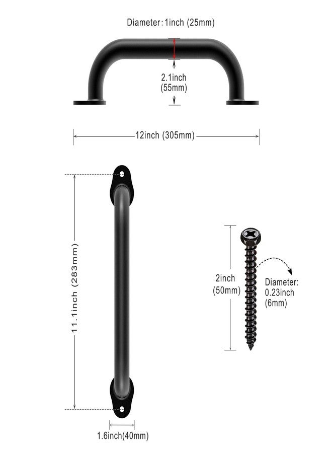 Dolibest 6 Pack 12-Inch Safety Handle, Metal Safety Playground Handles, Playset Hand Grips & Wider Base Design, Playset Handles for Climbing Frame, Play House, Treehouse, Swing Set Accessories-Black - Image 2