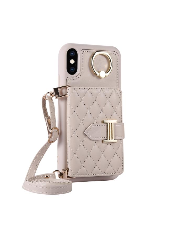 اس-توب جراب لهاتف iPhone XS Max مع حامل بطاقات أفقي وحلقة وحبل مزدوج - Image 2