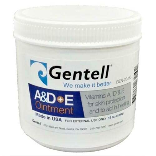 A  D Plus E Ointment Gentell  13 Oz Jar  Medicinal Scent Ointment Skin Protectant  AD  E Vitamins First Aid  Seals Out Wetness  Helps Prevent Baby Diaper Rash  Pack of 1