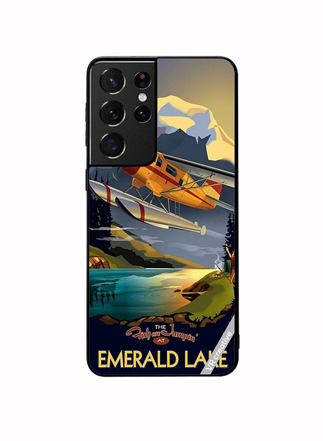 VR CREATIVE Protective Case Cover For Samsung Galaxy S21 Ultra 5G Emerald Lake Design Multicolour - Image 1