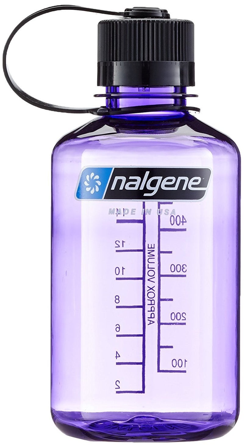 Nalgene Tritan Narrow Mouth BPA-Free Water Bottle, Purple w/Black Cap, 16 oz - Image 1