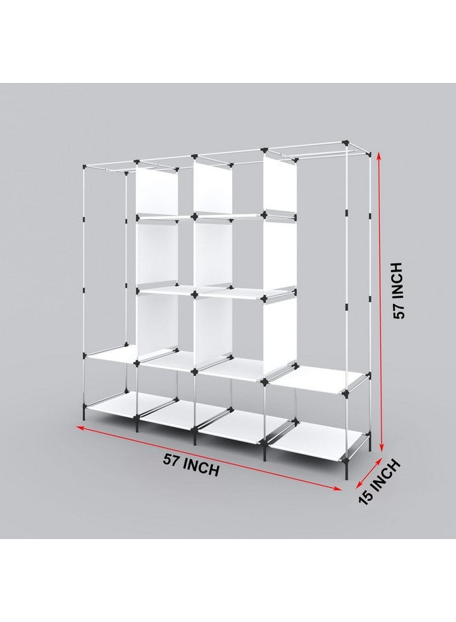 Whitecloud TRANSFORMING HOMES Polypropylene Collapsible Wardrobe 12 Shelves Almari Closet Clothes Storage Rack Quick And Easy To Assemble (W 88170) (Green, Standard) - Image 5