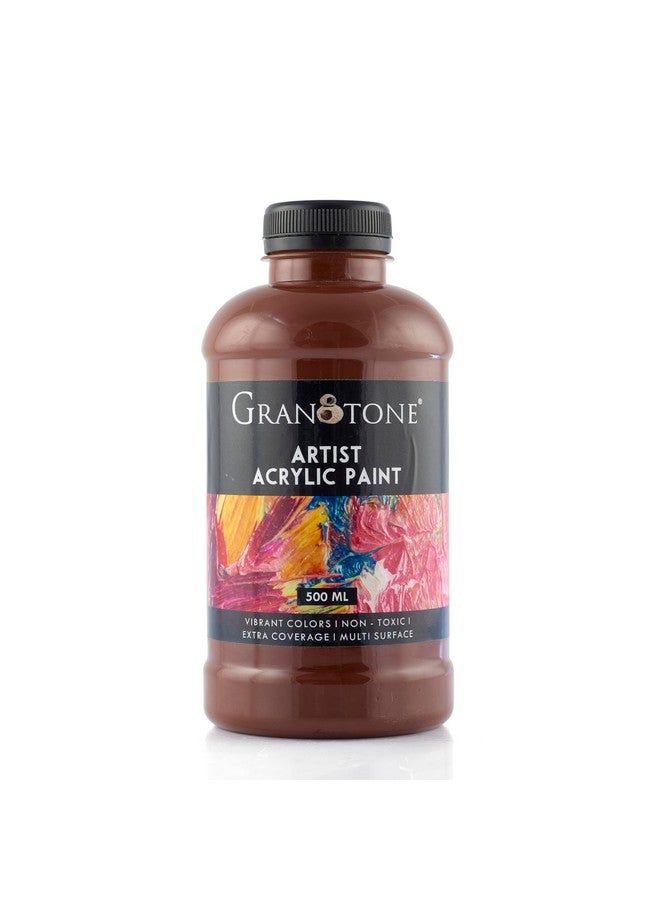 GRANOTONE Acrylic Colour Art and Craft Paint, DIY Paint, Rich Pigment, Non-Craking Paint for Canvas, Wood, Leather, Earthenware, Metal 500 ml (NUT BROWN) - Image 1
