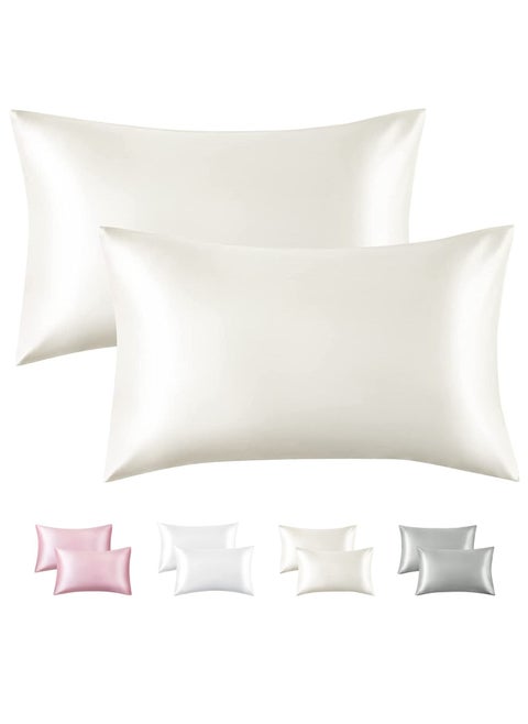 Set of 2 Satin Pillowcase with Hidden Zipper