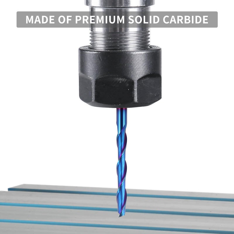 EANOSIC Extra Long 4 Inch Upcut Spiral Router Bit 1/4 Inch Shank, 1/4 Inch Cutting Diameter, Solid Carbide with NACO Coating CNC Router Bits End Mill for Wood Cut, Trimming, Carving - Image 5