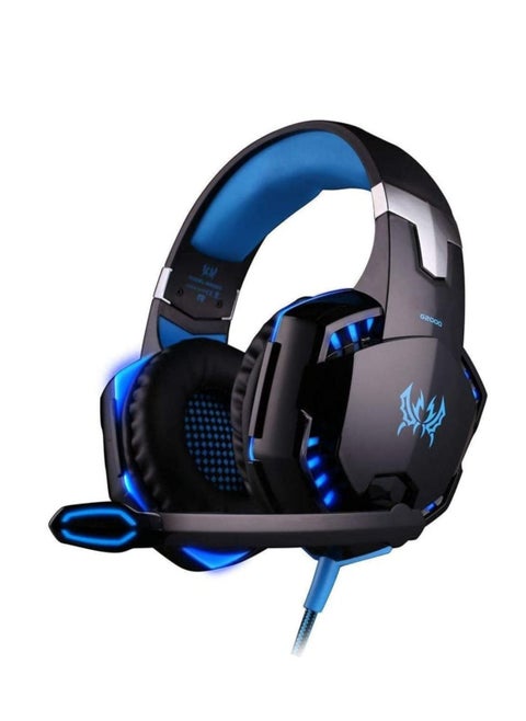 G2000 Gaming Headset, Surround Stereo Gaming Headphones with Noise Cancelling Mic, LED Lights & Soft Memory Earmuffs, Works with PS4, Nintendo Switch, PC Mac Computer Games -Red