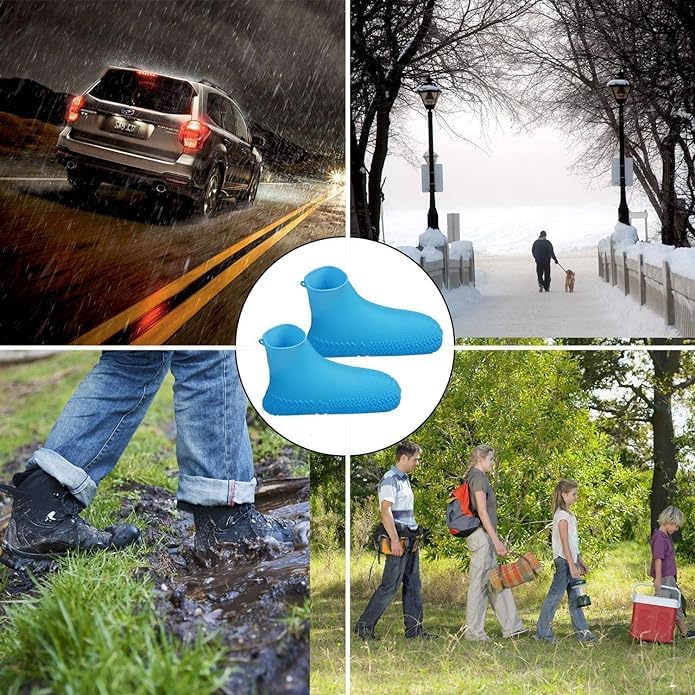 SEFLICA® Waterproof Shoe Covers Reusable Silicone Cover Shoes Rain Boots for Men, Women, Kids |Overshoes Protectors for Kitchen, Indoor, Outdoors (Rain Shoes Cover, 1 Pair L, Black) - Image 5