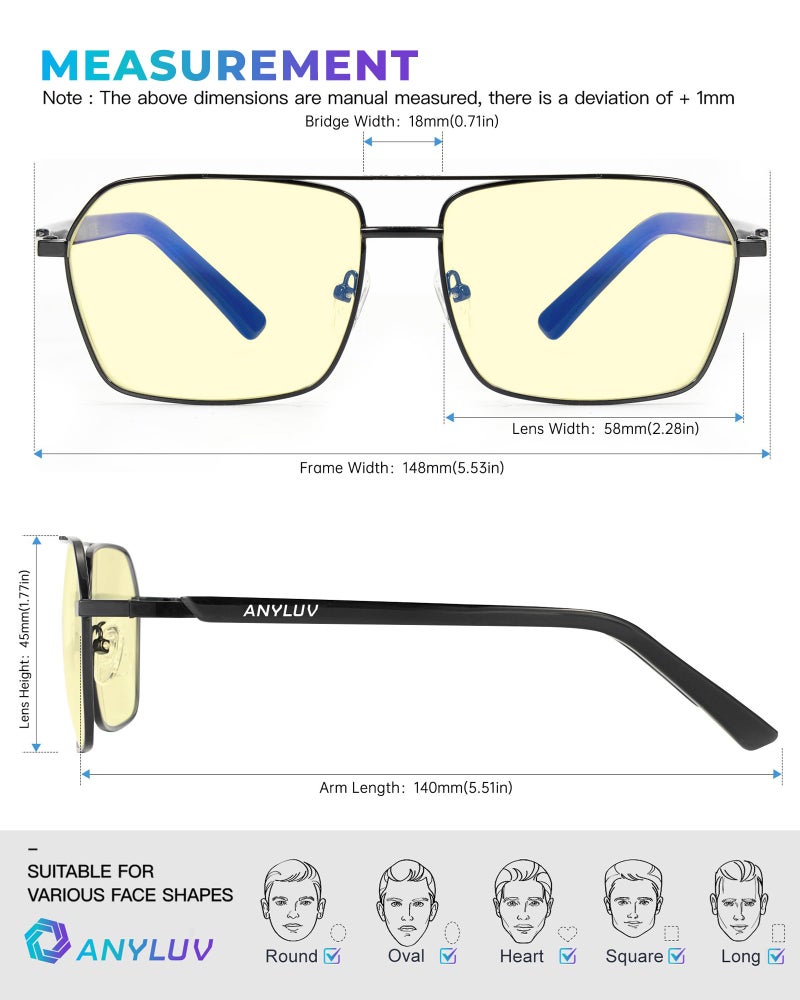ANYLUV Blue Light Glasses Men/Women, Blue Light Blocking Glasses, Computer Screen Blocker Eyes Protection Glasses - Image 4