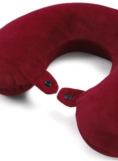 Status Contract Ultra Soft Memory Foam Cushion U-Shaped Neck Pillow For Travel| Neck Support Pillow For Pain Relief, Red, 20 X 20 X 10 Cm  - Image 4