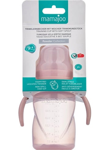 Mamajoo Non-Spill Educational Cup with Handle Powder Pink 270 ml Anti-Colic Spout  - Image 4