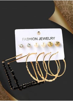Just Peachy Just Peachy Set of 6 Gold-Toned Contemporary Hoop Earring, Sleek and Stylish Modern Design, Perfect for Everyday Wear and Special Occasions, High-Quality, Ideal for Gifting, Elegant Fashion Jewelry  - Image 3