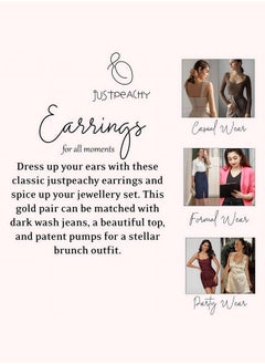 Just Peachy Just Peachy Set of 6 Gold-Toned Contemporary Hoop Earring, Sleek and Stylish Modern Design, Perfect for Everyday Wear and Special Occasions, High-Quality, Ideal for Gifting, Elegant Fashion Jewelry  - Image 5