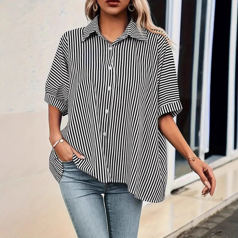 Women's Striped Casual Shirt - Image 1