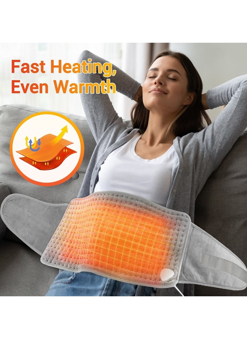 Generic - Electric Waist Heating Belt Multifunctional Heating Pad with LCD Controller, 9 Heating Levels & 4 Timing Gears, Soft Touch, Fast Heating, Machine Washable - Ideal for Period, Back Pain, and Cramps Relief (12"x50") - Image 1