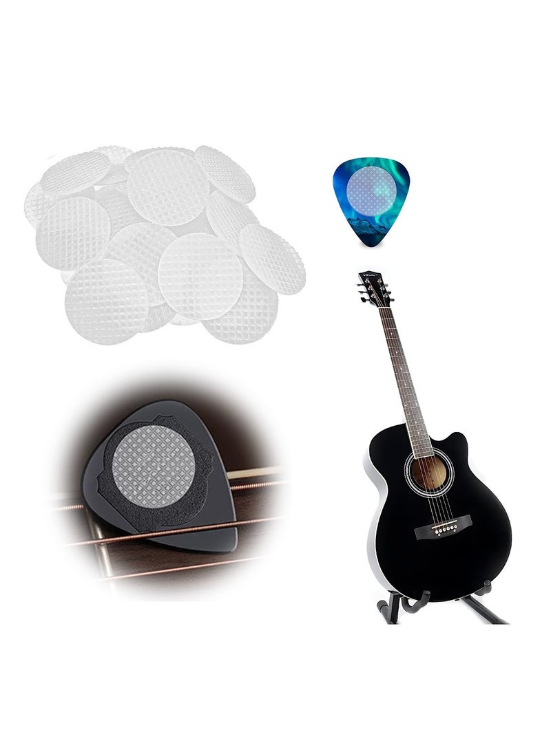 SYOSI Grips for Guitar Picks 40 Pcs Self Adhesive Guitar Pick Grips, to Help You Hold Guitar Picks Tightly Pick Round Washer Pick Gripper Stop Dropping Your Guitar Picks While Playing  - Image 1