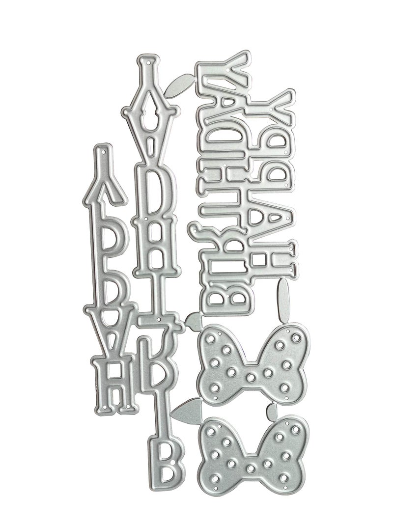 ZbFwmx Letter Happy Birthday Thank You MrMrs Best Wishes Happy Anniversary Heart Metal Cutting Dies Stencil DIY Scrapbooking Embossing Tool DIY Paper Cards Album Decoration Happy Birthday