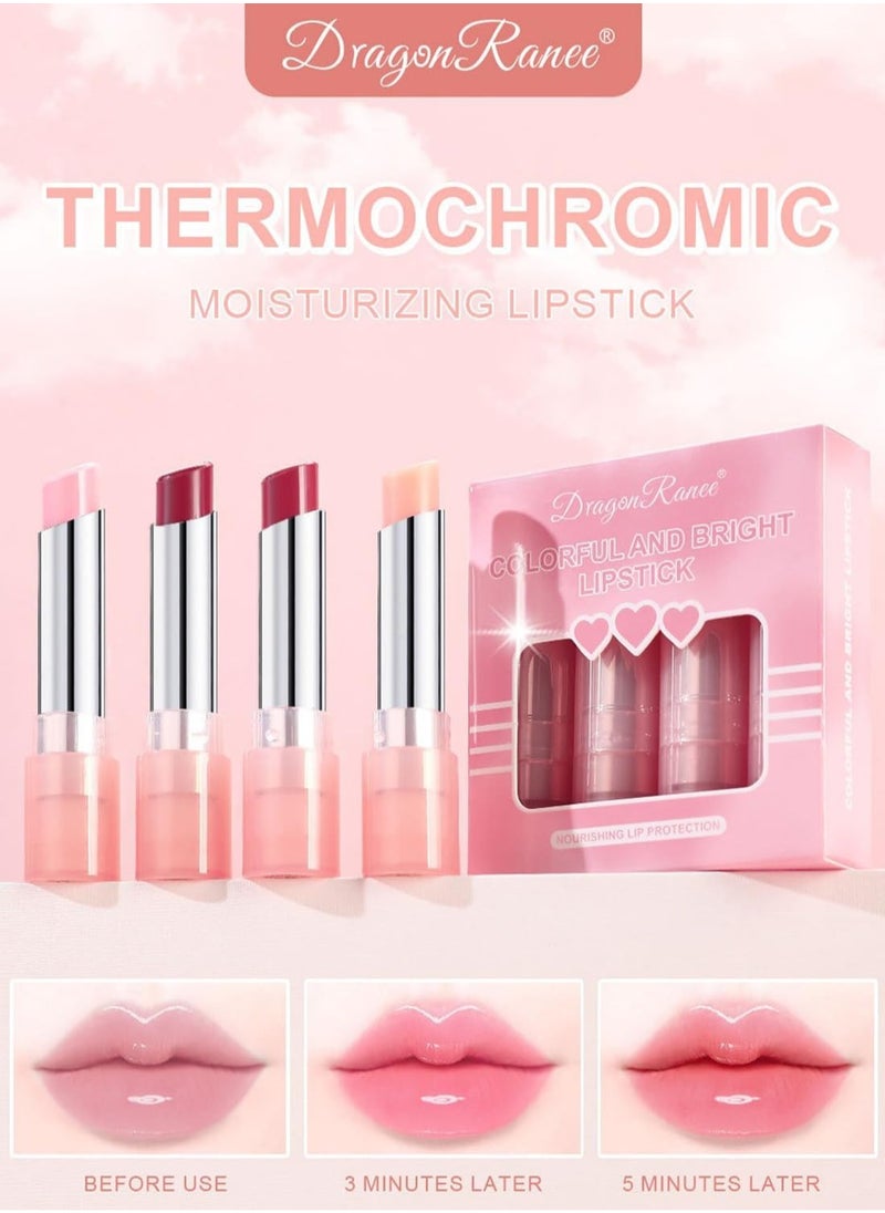Dragon Ranee 4Pcs Magic Color Changing Lipstick, Moisturizing Lip Tinted Glaze Set for Women  - Image 2