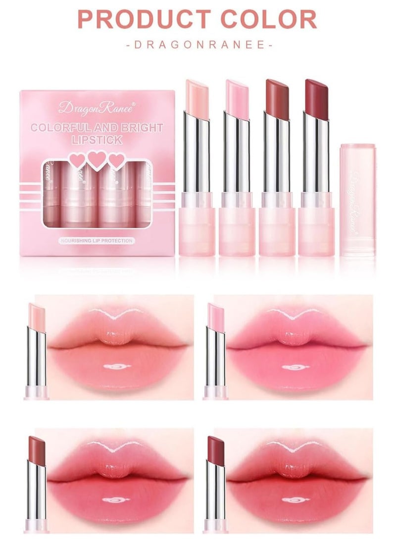 Dragon Ranee 4Pcs Magic Color Changing Lipstick, Moisturizing Lip Tinted Glaze Set for Women  - Image 5