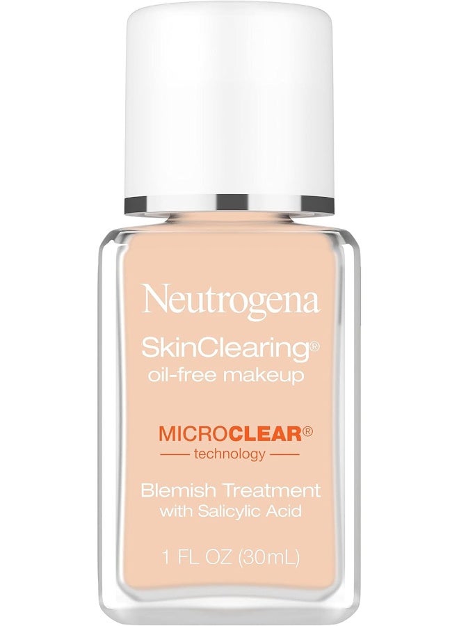 Neutrogena Skinclearing Oil-Free Acne And Blemish Fighting Liquid Foundation With .5% Salicylic Acid Acne Medicine, Shine Controlling Makeup For Acne Prone Skin, 40 Nude, 1 Fl. Oz - Image 5