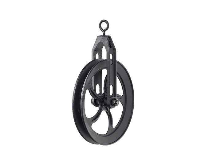 VINTAGE INDUSTRIAL LOOK MEDIUM WHEEL FARMHOUSE PULLEY FOR CUSTOM MAKE WALL MOUNT PENDANT LAMP FROSTY BLACK