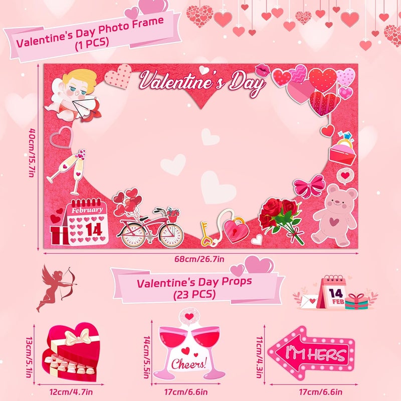 Konsait كونسايت 23 قطعة من لوازم عيد الحب إطار صور عيد الحب ديكور عيد الحب لوازم عيد الحب تشمل سهم الحب و كوبيد ، - Image 2