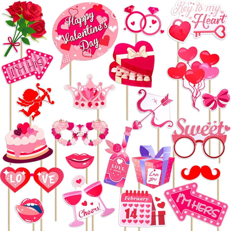Konsait كونسايت 23 قطعة من لوازم عيد الحب إطار صور عيد الحب ديكور عيد الحب لوازم عيد الحب تشمل سهم الحب و كوبيد ، - Image 3