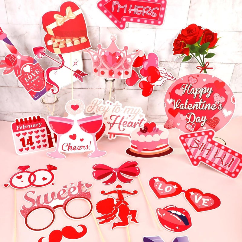 Konsait كونسايت 23 قطعة من لوازم عيد الحب إطار صور عيد الحب ديكور عيد الحب لوازم عيد الحب تشمل سهم الحب و كوبيد ، - Image 5