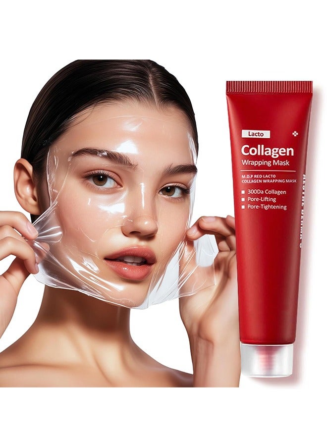 LACTO Collagen Wrapping Mask，MDP+ RED LACTO COLLAGEN WRAPPING MASK, Glowy Skin, Skin Elasticity, Pore Lifting 75 ml - Image 1