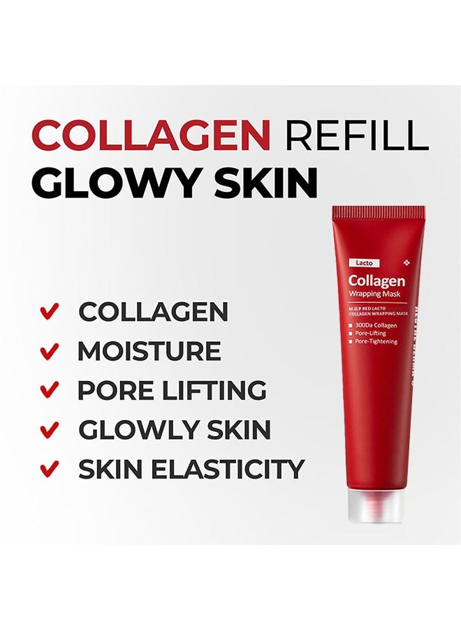 LACTO Collagen Wrapping Mask，MDP+ RED LACTO COLLAGEN WRAPPING MASK, Glowy Skin, Skin Elasticity, Pore Lifting 75 ml - Image 2