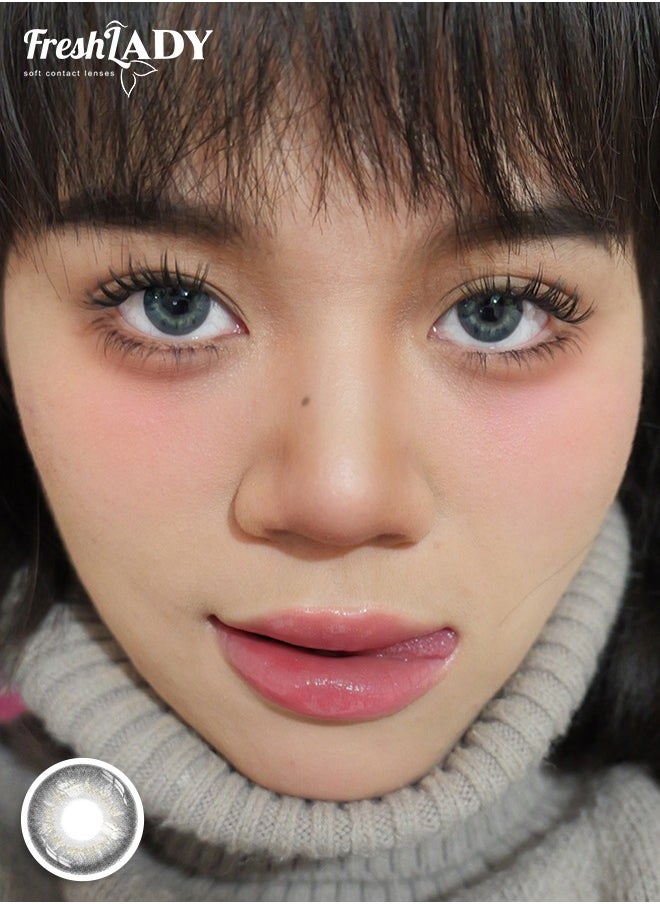 FreshLady Freshlady Rich Girl Gray 14.00mm Colored Contact Lenses 1 Year Disposable for Daily Wear  - Image 3