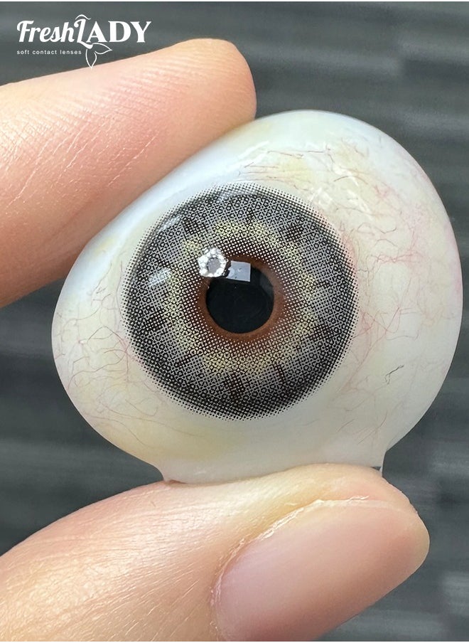 FreshLady Freshlady Rich Girl Gray 14.00mm Colored Contact Lenses 1 Year Disposable for Daily Wear  - Image 5