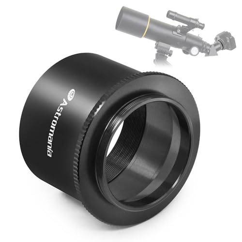 Astromania 2" T2 Focal Telescope Camera Adapter for SLR/DSLR Cameras Metal Telescope Camera Astrophotography Accessory Simply Attach Camera to Telescope M42 T Mount Adapter Compatible for Canon Nikon - Image 1